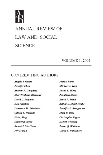 Annual Review of Law and Social Science, Vol. 1, 2005