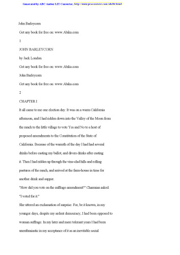 John Barleycorn: Alcoholic Memoirs