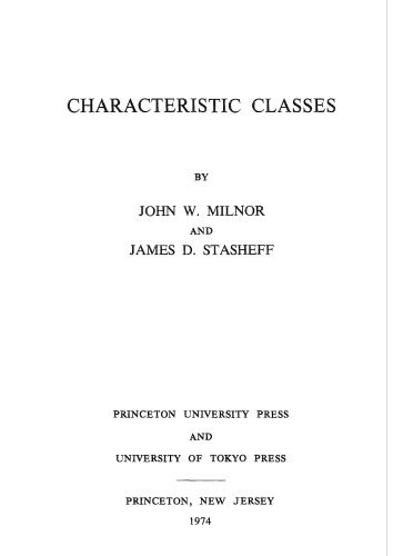 Characteristic Classes. (AM-76)