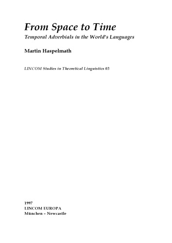 From space to time: temporal adverbials in the world's languages