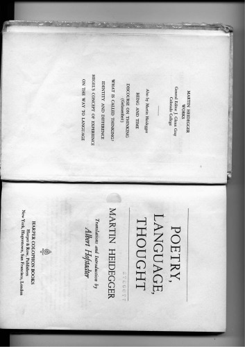 Poetry, Language, Thought