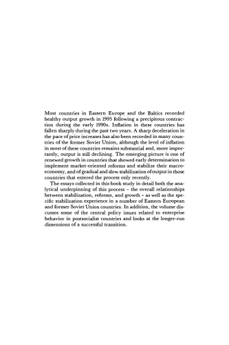 Macroeconomic Stabilization in Transition Economies