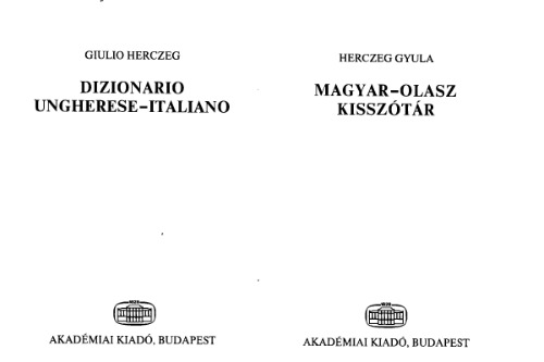 Magyar-olasz kisszotar   Dizionario Ungherese-Italiano