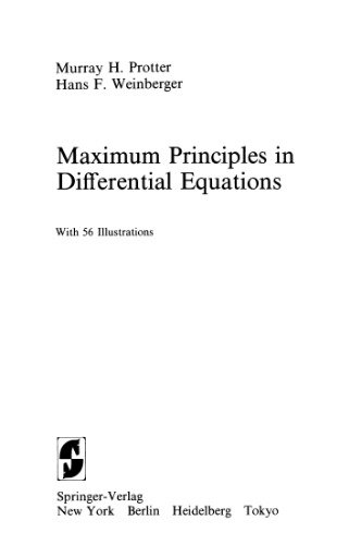 Maximum Principles in Differential Equations