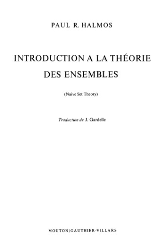 Introduction a la theorie des ensembles