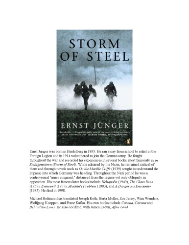 Storm of Steel (Penguin Modern Classics)
