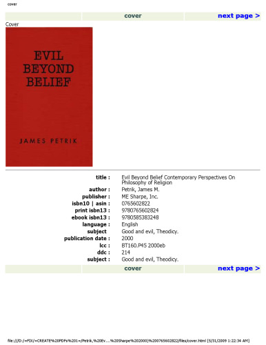 Evil Beyond Belief (Contemporary Perspectives on Philosophy of Religion)
