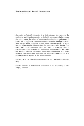 Economics and Social Interaction: Accounting for Interpersonal Relations