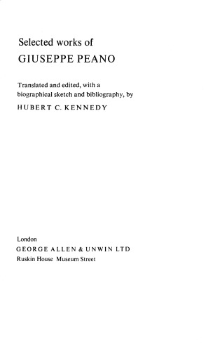 Selected works of Giuseppe Peano translated  from the Italian