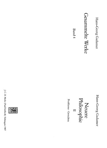 Gesammelte Werke, 10 Bde., Bd.4, Neuere Philosophie, II: Probleme Gestalten