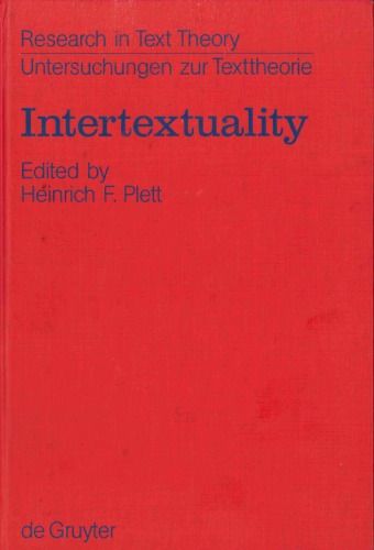 Intertextuality (Research in Text Theory)