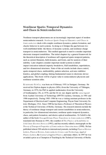 Nonlinear Spatio-Temporal Dynamics and Chaos in Semiconductors (Cambridge Nonlinear Science Series)