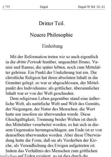 Vorlesungen uber die Geschichte der Philosophie - 3. Neuere Philosophie