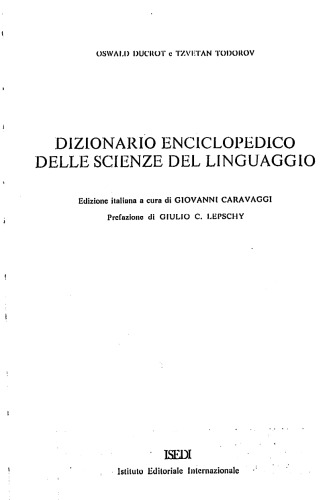 Dizionario enciclopedico delle scienze del linguaggio