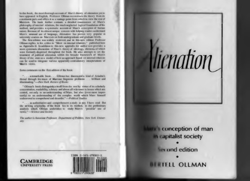 Alienation: Marx's Conception of Man in a Capitalist Society (Cambridge Studies in the History and Theory of Politics)