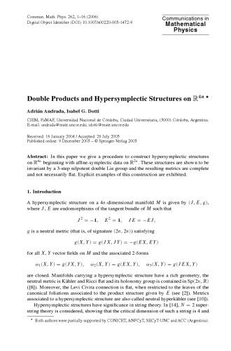 Communications In Mathematical Physics - Volume 262