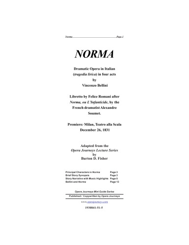 Norma (Opera Journeys Mini Guide Series)