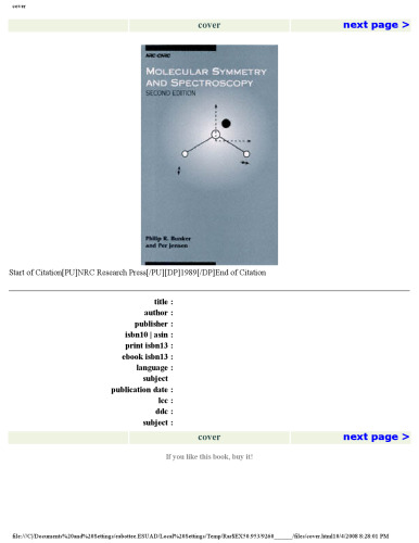 Molecular Symmetry and Spectroscopy