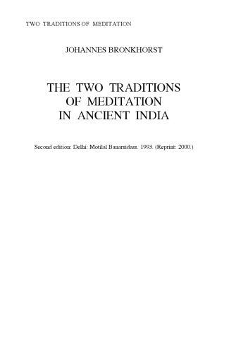 Two Traditions of Meditation in Ancient India