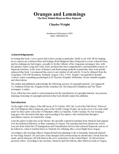 Oranges and Lemmings: The story behind Bhagwan Shree Rajneesh