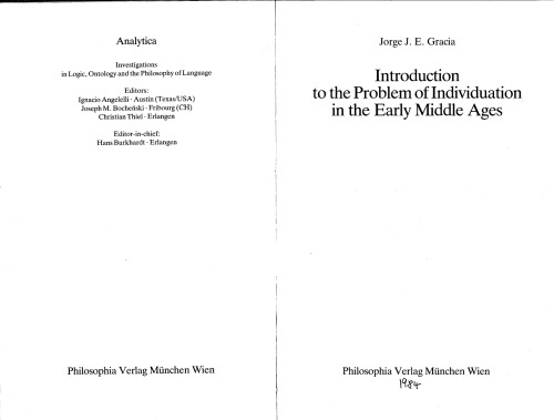 Introduction to the Problem of Individuation in the Early Middle Ages