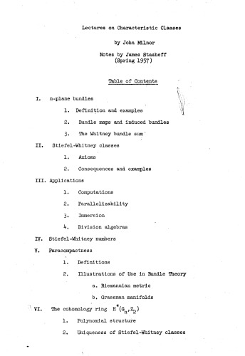 Lectures on characteristic classes