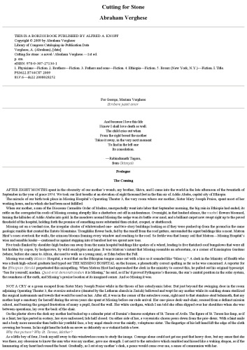 Cutting for Stone: A novel