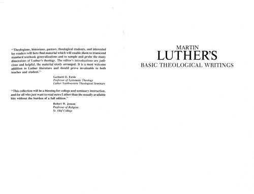 Martin Luther's Basic Theological Writings