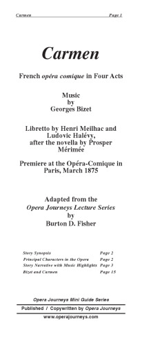 Carmen (The Opera Journeys Mini Guide Series)