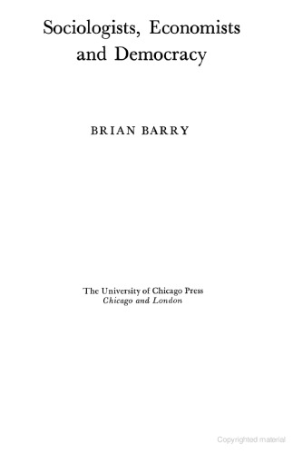 Sociologists, Economists, and Democracy (Midway Reprint)