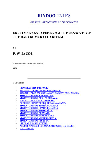 Hindoo Tales (Large Print Edition)