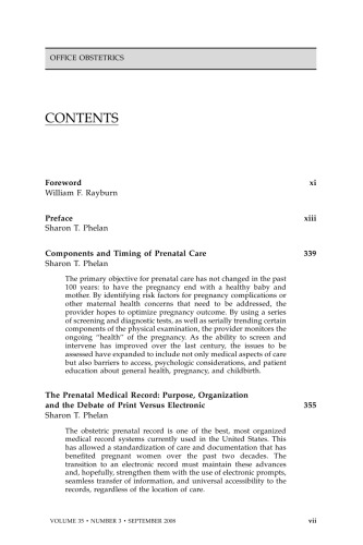 Office Obstetrics, An Issue of Obstetrics and Gynecology Clinics (The Clinics: Internal Medicine)