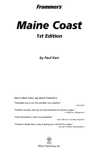 Frommer's Maine Coast  (2005) (Frommer's Complete)