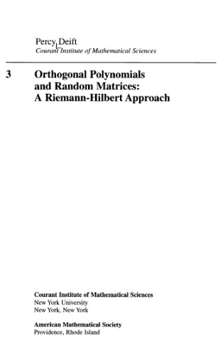 Orthogonal polynomials and random matrices: a Riemann-Hilbert approach