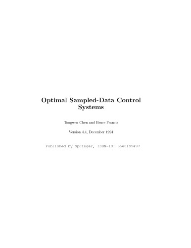 Optimal Sampled-Data Control Systems (Communications and Control Engineering)