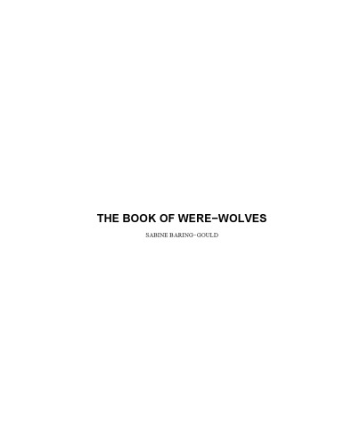 The Book of Werewolves (Dover Books on Anthropology and Folklore)