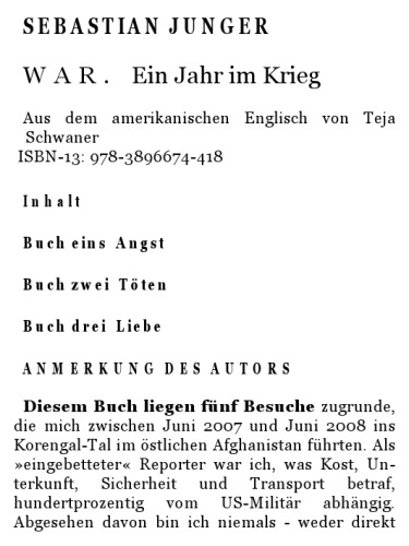 War. Ein Jahr im Krieg