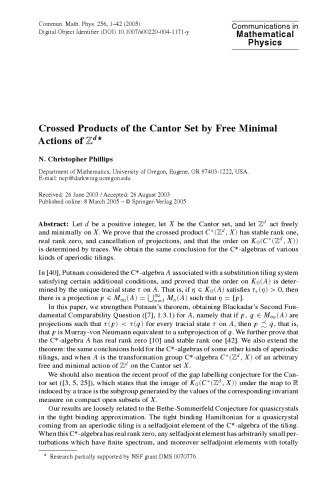 Communications in Mathematical Physics - Volume 256