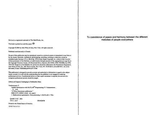 Applied Optimization with MATLAB Programming