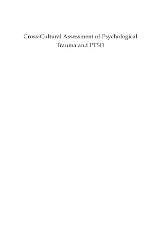 Cross-Cultural Assessment of Psychological Trauma and PTSD (International and Cultural Psychology)