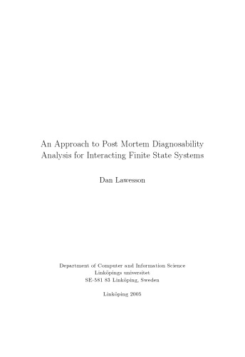 An approach to diagnosability analysis for interacting finite state systems