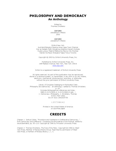 Philosophy and Democracy: An Anthology
