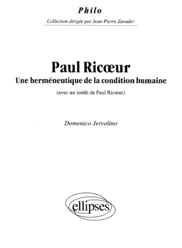 Paul Ricoeur: une herméneutique de la condition humaine