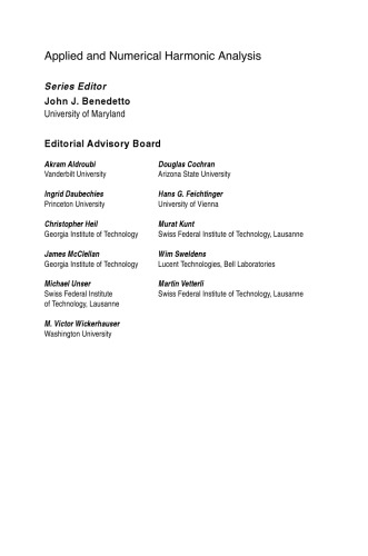 Harmonic analysis and applications: In honor of John J. Benedetto