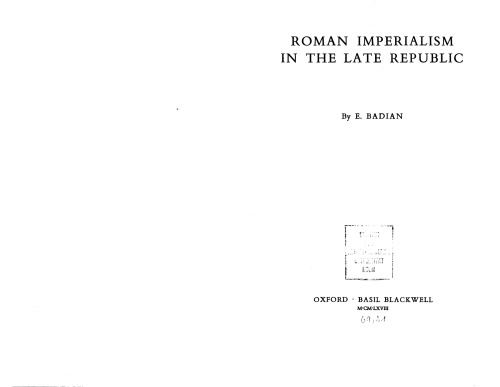 Roman Imperialism in the Late Republic