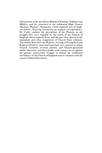 The Last of the Prince Bishops: William Van Mildert and the High Church Movement of the Early Nineteenth Century