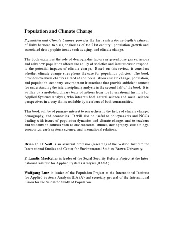 Population and Climate Change