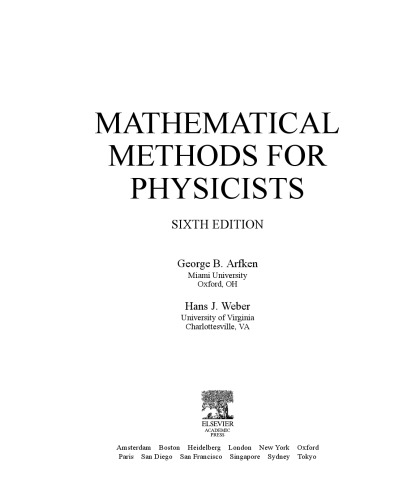 Mathematical Methods for Physicists, Sixth Edition