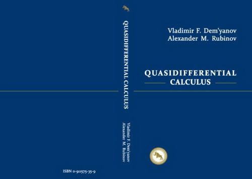 Quasidifferential Calculus (Translations Series in Mathematics and Engineering)