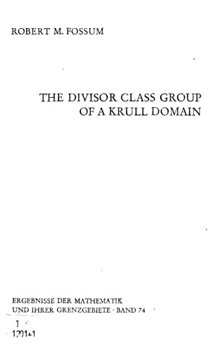 The Divisor Class Group of a Krull Domain